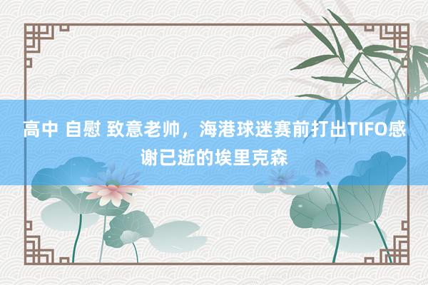 高中 自慰 致意老帅，海港球迷赛前打出TIFO感谢已逝的埃里克森