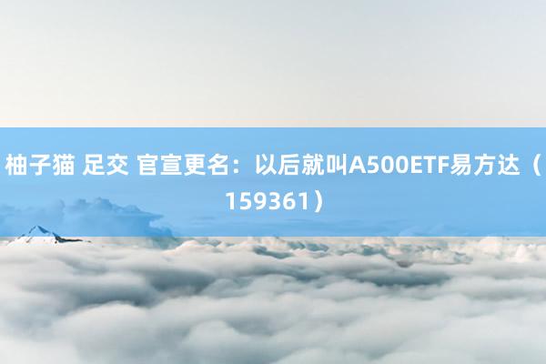 柚子猫 足交 官宣更名：以后就叫A500ETF易方达（159361）