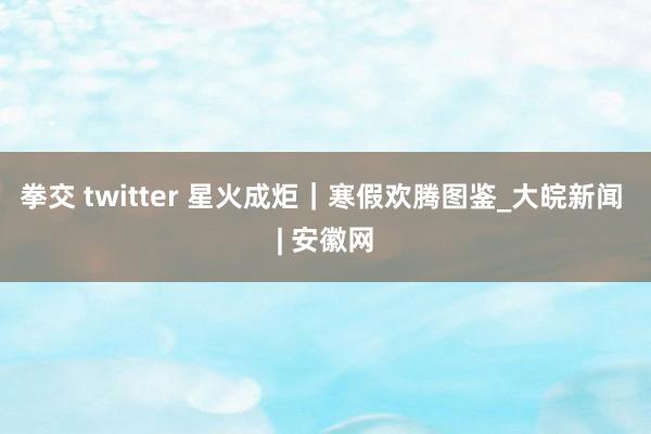 拳交 twitter 星火成炬｜寒假欢腾图鉴_大皖新闻 | 安徽网