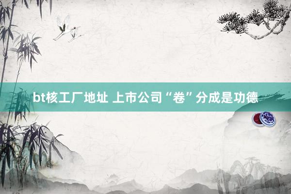 bt核工厂地址 上市公司“卷”分成是功德