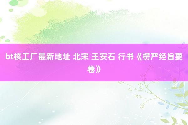 bt核工厂最新地址 北宋 王安石 行书《楞严经旨要卷》