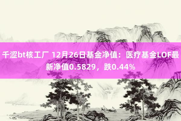 千涩bt核工厂 12月26日基金净值：医疗基金LOF最新净值0.5829，跌0.44%