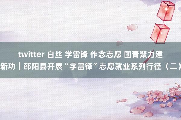 twitter 白丝 学雷锋 作念志愿 团青聚力建新功｜邵阳县开展“学雷锋”志愿就业系列行径（二）