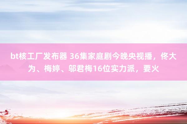bt核工厂发布器 36集家庭剧今晚央视播，佟大为、梅婷、邬君梅16位实力派，要火