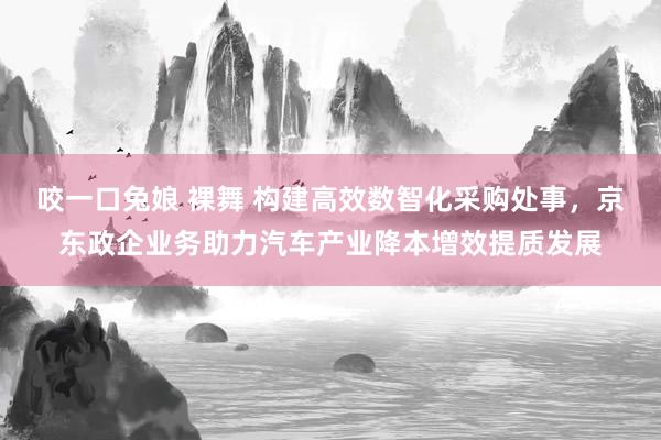 咬一口兔娘 裸舞 构建高效数智化采购处事，京东政企业务助力汽车产业降本增效提质发展