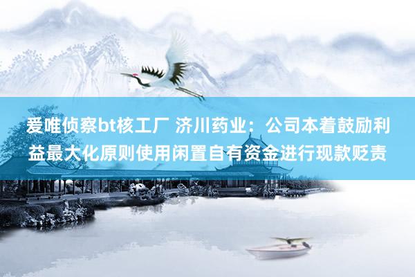 爰唯侦察bt核工厂 济川药业：公司本着鼓励利益最大化原则使用闲置自有资金进行现款贬责