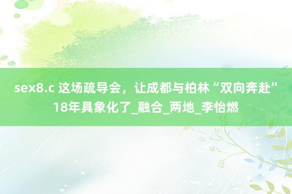 sex8.c 这场疏导会，让成都与柏林“双向奔赴”18年具象化了_融合_两地_李怡燃