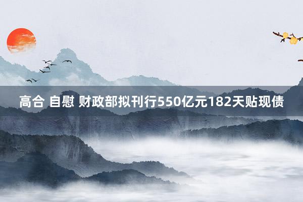 高合 自慰 财政部拟刊行550亿元182天贴现债