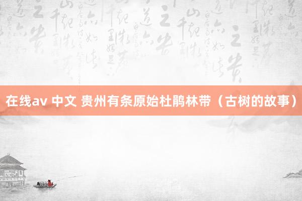 在线av 中文 贵州有条原始杜鹃林带（古树的故事）