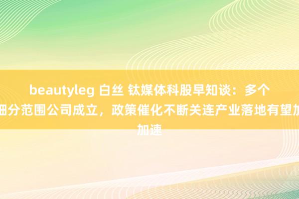 beautyleg 白丝 钛媒体科股早知谈：多个该细分范围公司成立，政策催化不断关连产业落地有望加速