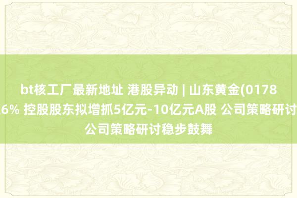 bt核工厂最新地址 港股异动 | 山东黄金(01787)再涨超6% 控股股东拟增抓5亿元-10亿元A股 公司策略研讨稳步鼓舞