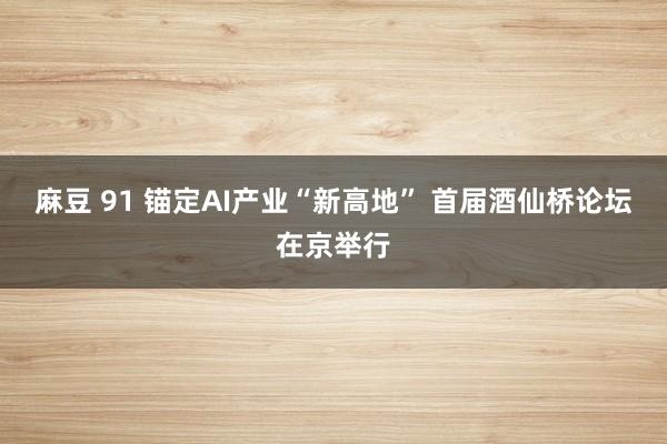 麻豆 91 锚定AI产业“新高地” 首届酒仙桥论坛在京举行