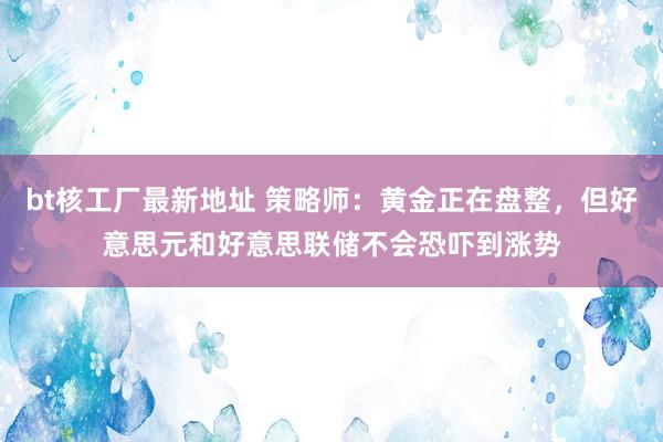 bt核工厂最新地址 策略师：黄金正在盘整，但好意思元和好意思联储不会恐吓到涨势