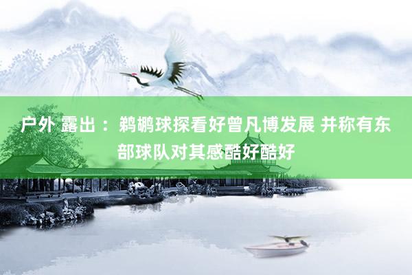 户外 露出 ：鹈鹕球探看好曾凡博发展 并称有东部球队对其感酷好酷好