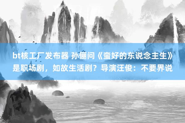 bt核工厂发布器 孙俪问《蛮好的东说念主生》是职场剧，如故生活剧？导演汪俊：不要界说