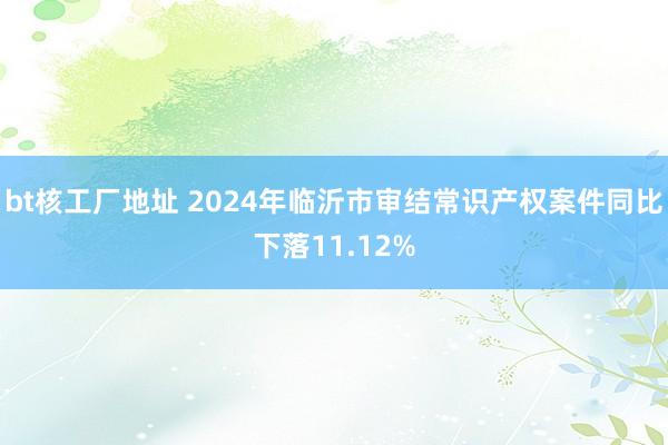 bt核工厂地址 2024年临沂市审结常识产权案件同比下落11.12%